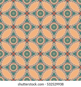 Vector seamless pattern. Colorful ethnic ornament. Arabesque style
