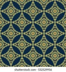 Vector seamless pattern. Colorful ethnic ornament. Arabesque style