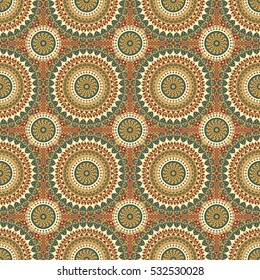 Vector seamless pattern. Colorful ethnic ornament. Arabesque style