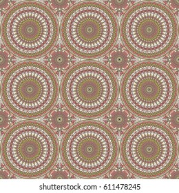 Vector seamless pattern. Colorful ethnic ornament. Arabesque style