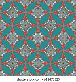 Vector seamless pattern. Colorful ethnic ornament. Arabesque style