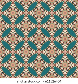 Vector seamless pattern. Colorful ethnic ornament. Arabesque style