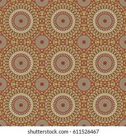 Vector seamless pattern. Colorful ethnic ornament. Arabesque style