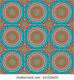Vector seamless pattern. Colorful ethnic ornament. Arabesque style