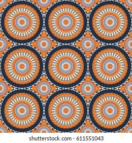 Vector seamless pattern. Colorful ethnic ornament. Arabesque style