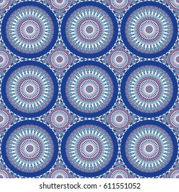 Vector seamless pattern. Colorful ethnic ornament. Arabesque style