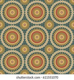 Vector seamless pattern. Colorful ethnic ornament. Arabesque style