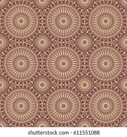 Vector seamless pattern. Colorful ethnic ornament. Arabesque style