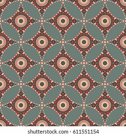Vector seamless pattern. Colorful ethnic ornament. Arabesque style