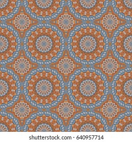 Vector seamless pattern. Colorful ethnic ornament. Arabesque style