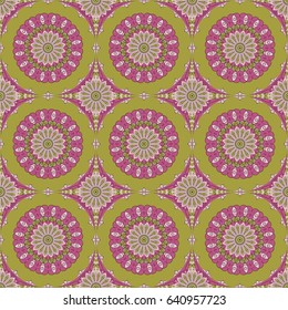 Vector seamless pattern. Colorful ethnic ornament. Arabesque style