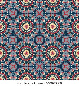 Vector seamless pattern. Colorful ethnic ornament. Arabesque style