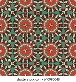 Vector seamless pattern. Colorful ethnic ornament. Arabesque style