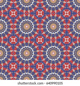 Vector seamless pattern. Colorful ethnic ornament. Arabesque style