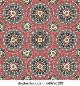 Vector seamless pattern. Colorful ethnic ornament. Arabesque style