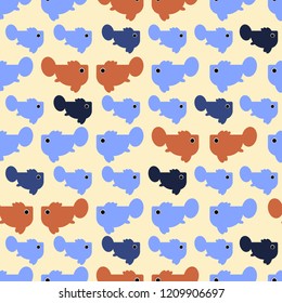Vector seamless pattern with colorful fishes - Use to background