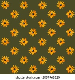 Vector seamless pattern of colorful flowers in abstract hand drawn style. Repeating floral illustration for summer fabric, decoration, cloth, textile, ornament, cover, wallpaper, poster, fashion.