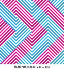 Vector Seamless Pattern with Colorful Geometric Lines .