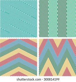 Vector Seamless Pattern with Colorful Geometric Lines . 
