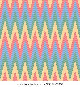 Vector Seamless Pattern with Colorful Geometric Lines .