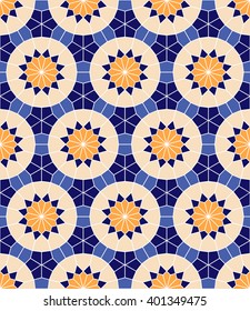 Vector seamless pattern. Colorful geometric background of ethnic ornament. Arabic, african, moroccan, turkish motif for web page, pattern fills, cloth, gift wrap, mobile case, scrapbook, and more