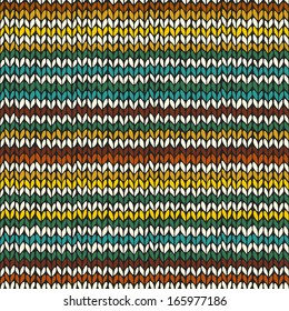 Vector seamless pattern with colorful hand drawn knitted stripes