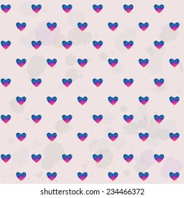 vector seamless pattern with colorful hearts