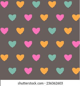 vector seamless pattern with colorful hearts
