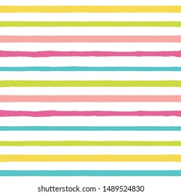 Vector seamless pattern with colorful horizontal stripes.
