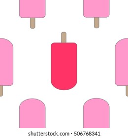 Vector seamless pattern with colorful ice cream.  