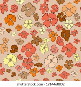 Patrón vectorial sin fisuras con la colorida ilustración de flores hermosas. Para papel de pared, impresión textil, rellenos de patrones, página web, texturas superficiales, papel envolvente, diseño de presentación, diseño gráfico