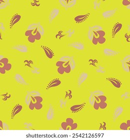 Vector seamless pattern with colorful illustration of beautiful flowers. For wallpaper, textile print, pattern fills, web page, surface textures, wrapping paper, design of presentation, graphic design