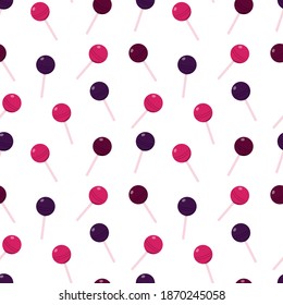 vector seamless pattern with colorful lollipops on a white background