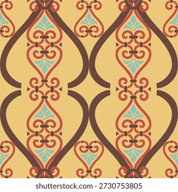 vector seamless pattern, colorful ornament. endless background and texture. Vector golden seamless ornament of ancient Greece. Classic Endless pattern frame border Roman Empire. eps 10