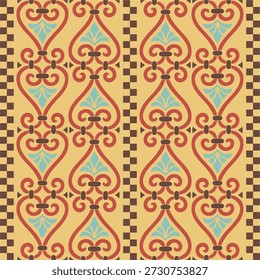 vector seamless pattern, colorful ornament. endless background and texture. Vector golden seamless ornament of ancient Greece. Classic Endless pattern frame border Roman Empire. eps 10