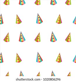 Vector seamless pattern. Colorful party hats. Pattern for textiles, paper, Wallpaper.
