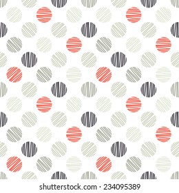 Vector seamless pattern. Colorful polka dot texture. Repeating background