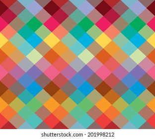 Vector seamless pattern with colorful square abstract mosaic 