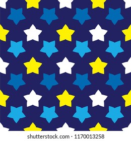 Vector seamless pattern with colorful stars.