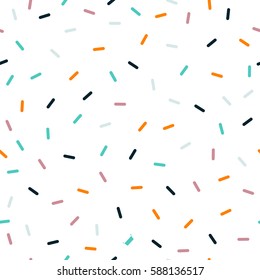 Vector seamless pattern with colorful sticks on white background