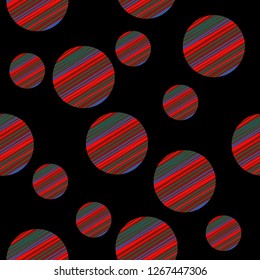 Vector of seamless pattern with colorful striped sircles