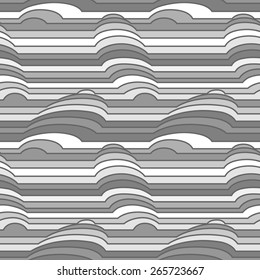 Vector seamless pattern of colorful stripes with simulated three-dimensional object