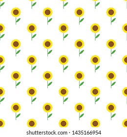 Vector seamless pattern with colorful sunflowers. Seamless pattern.