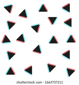 Vector Seamless Pattern with Colorful Triangles. Random Vector Textured Background. Endless Geometric Print Design.