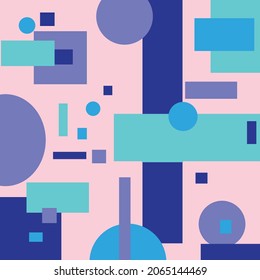 Vector seamless pattern with colors geometric square shapes tiling. Repeating minimalistic checkerboard texture. Abstract monochrome background design.