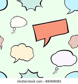 Vector Seamless pattern with comics bubbles
