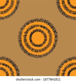 Vector seamless pattern with concentric circles.  Geometric abstract tiles background.