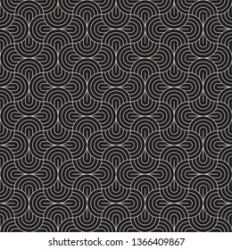 Vector seamless pattern. Concentric semi-circles. Geometric striped ornament. Round thin lines stylish background.