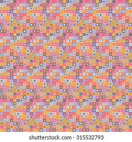 Vector seamless pattern. Consists of geometric elements.The elements have a square shape and different color. Useful as design element for texture, pattern and artistic compositions.