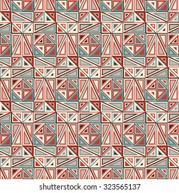 Vector seamless pattern. Consists of geometric elements.The elements have a triangular shape and different color. Useful as design element for texture, pattern and artistic compositions.